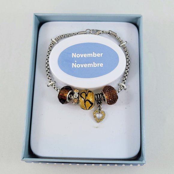 November Bracelet With Beads And Charms Brand New In Box Brand New - Picture 1 of 5